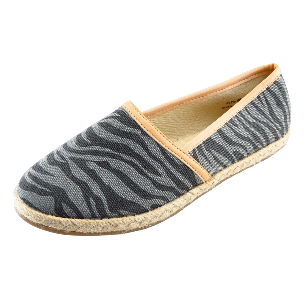 Annie Pinky Size 7.5 M‎ Gray Round Toe Espadrilles Fabric Women